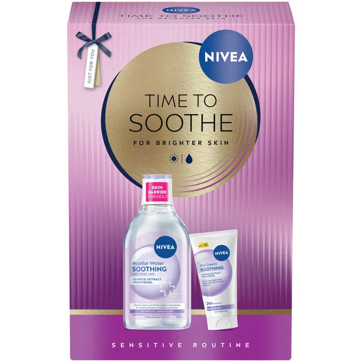 NIVEA Time to Soothe lahjapakkaus 2026 sis. 2 tuotetta