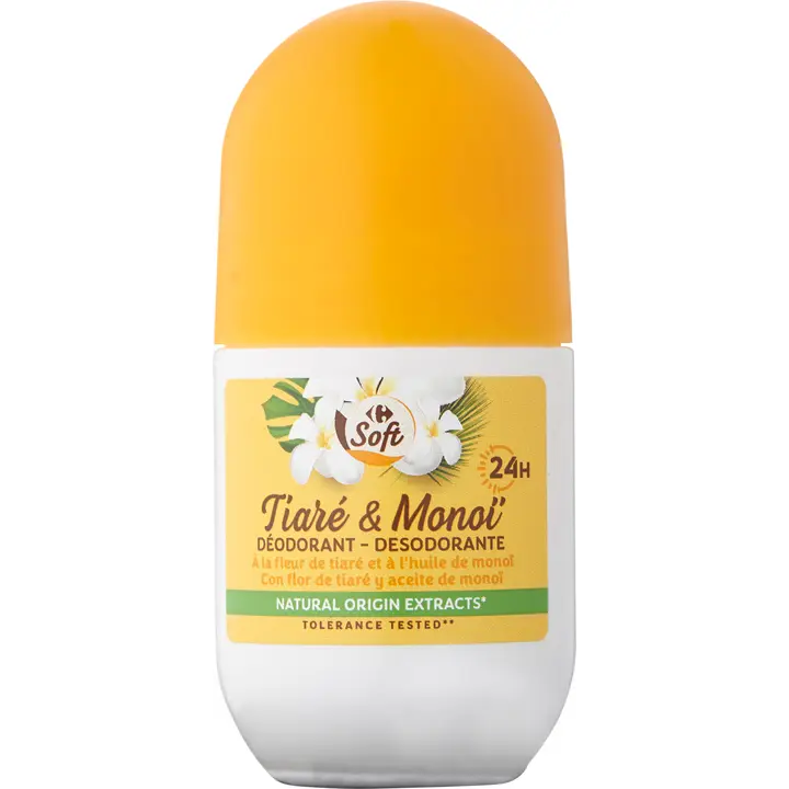 Carrefour Soft Tiaré & Monoï roll-on deodorantti 50 ml