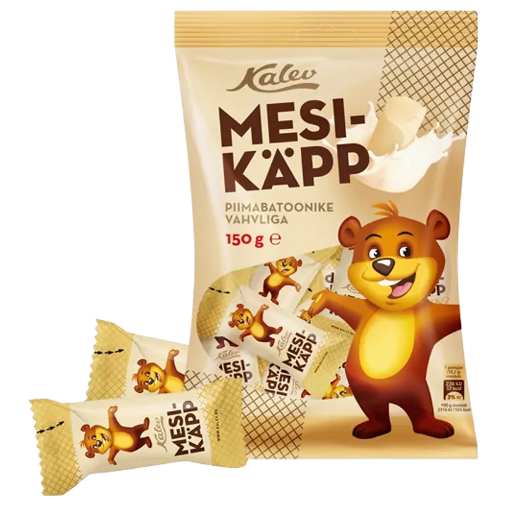 Kalev Mesikäpp vahvliga piimabatoonike 150 g