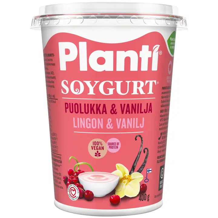 Planti puolukka & vanilja soygurt soija hapatettu jogurttihapatteella 400g
