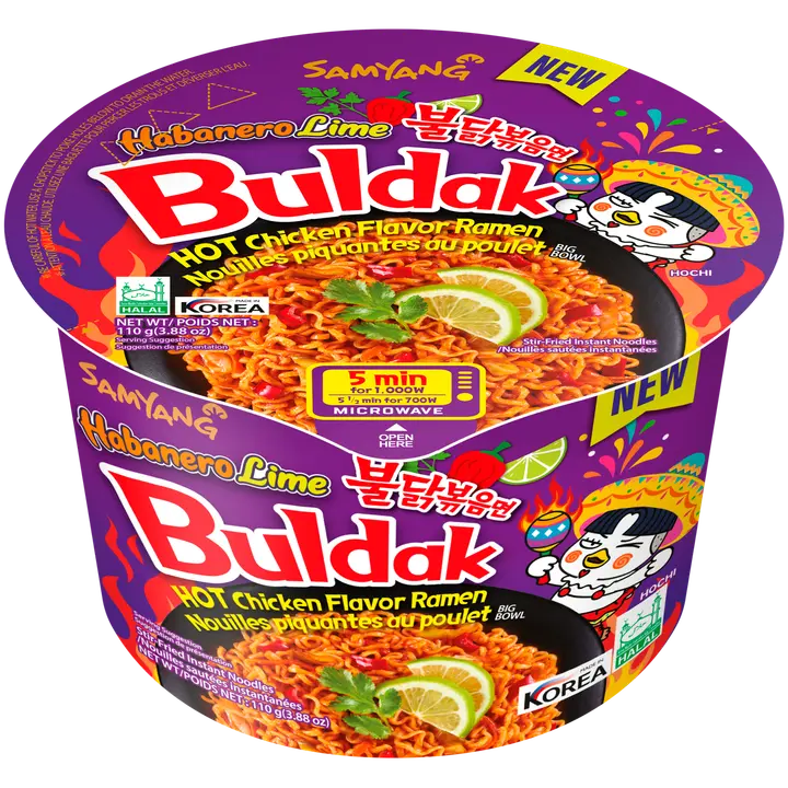 Samyang Buldak Ramen Hot Chicken Big Bowl Habanero Lime 110g