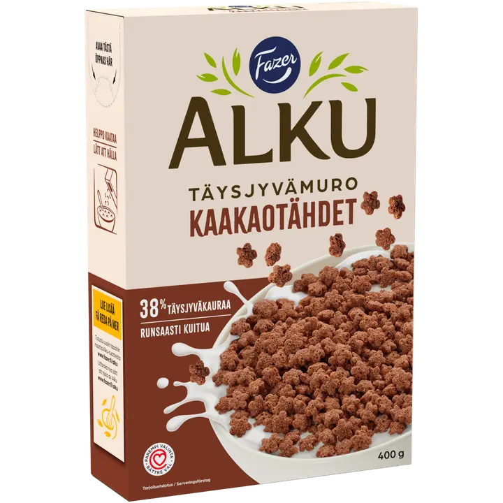 Fazer Alku Kaakaotähdet täysjyvämuro 400 g