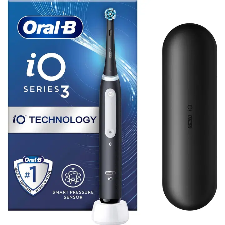 Oral-B iO3 Matt Black sähköhammasharja + Matkakotelo