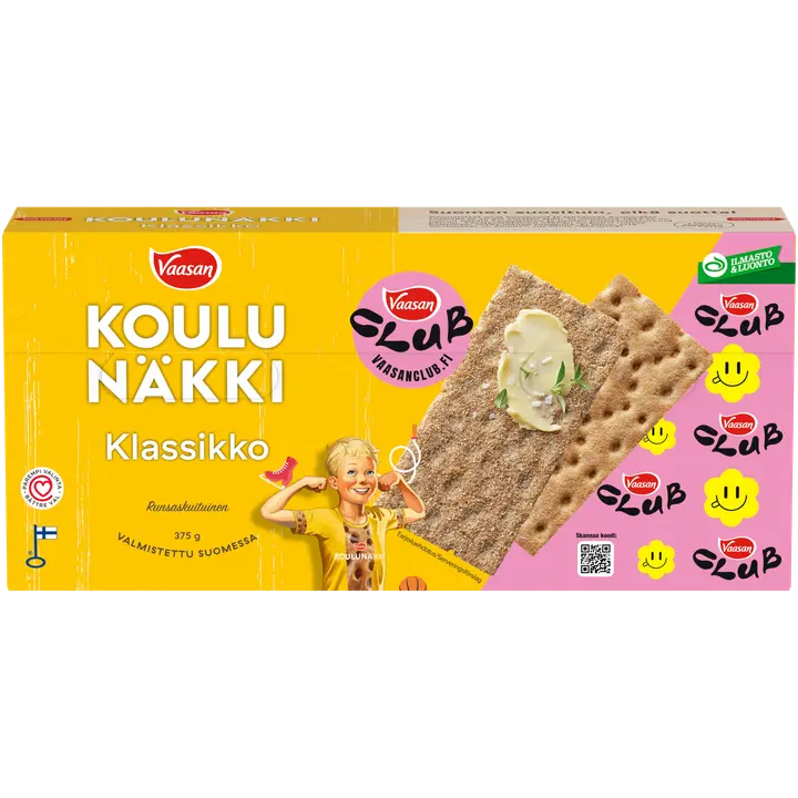 VAASAN KOULUNÄKKI Klassikko 375 g Täysjyväruisnäkkileipä