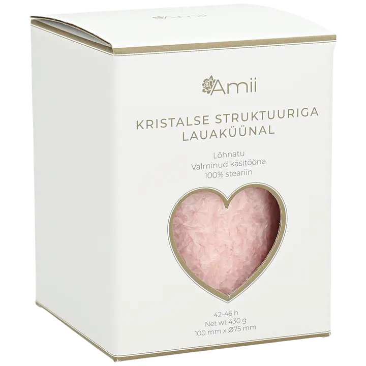 Amii Steariinist roosa lõhnatu lauaküünal