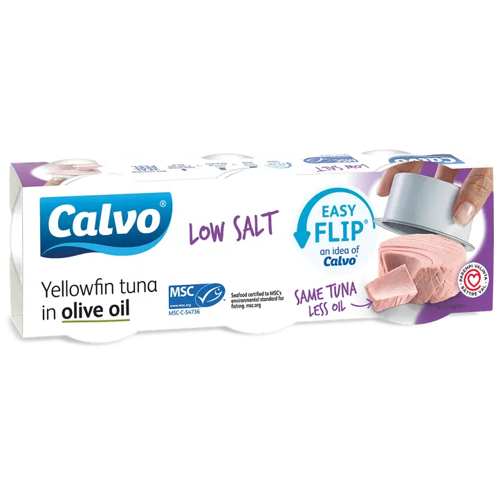 Calvo Tonnikala oliiviöljyssä vähäsuolainen MSC 3x65/52g