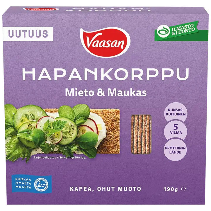 Vaasan Hapankorppu Mieto & Maukas 190g