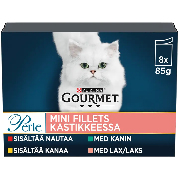 Gourmet täissööt kassidele, neli erinevat valikut 8 × 85 g
