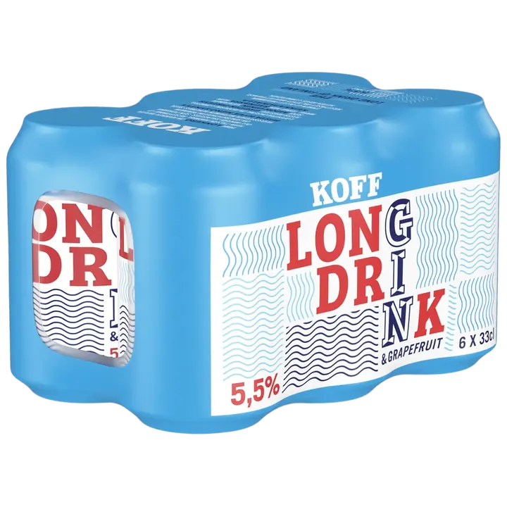 6-pack Koff Long Drink Greippi long drink 5,5 % tölkki 0,33 L