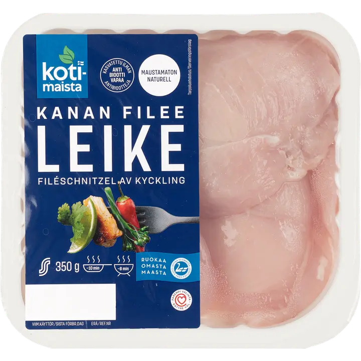 Kotimaista Maustamaton Kanan Fileeleike 350g