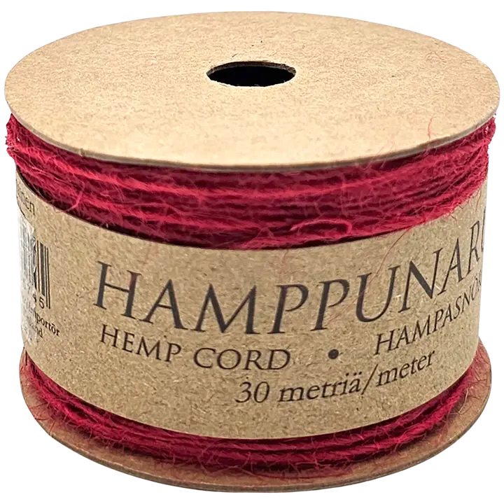 J.K. Primeco hamppunaru 1mm x 30m punainen