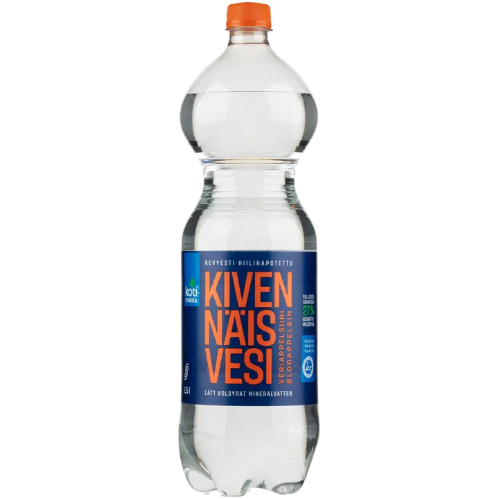Kotimaista Kivennäisvesi veriappelsiini kevyesti hiilihapotettu 1,5l