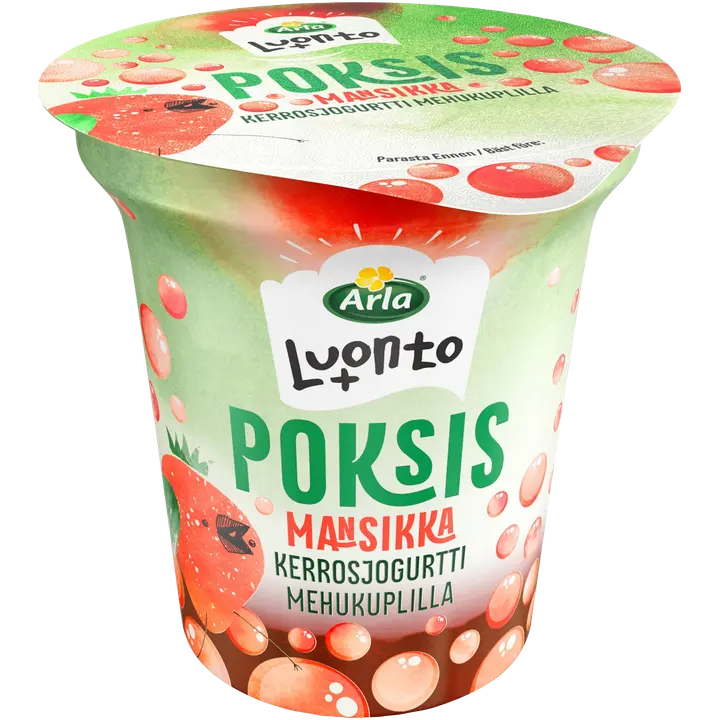Arla Luonto+ Poksis Mansikkakerrosjogurtti 150g vähälaktoosinen