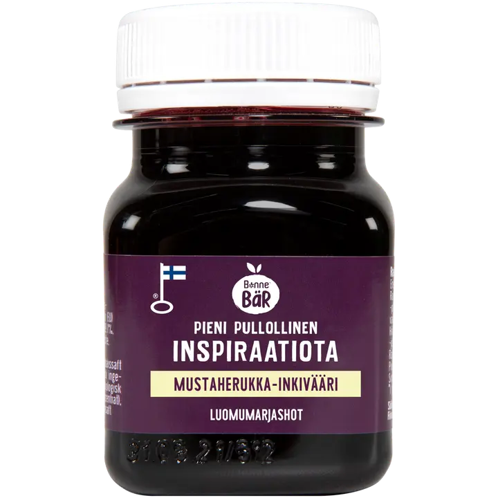 Bonne Bär Mustaherukka-inkivääri luomushotti 80ml