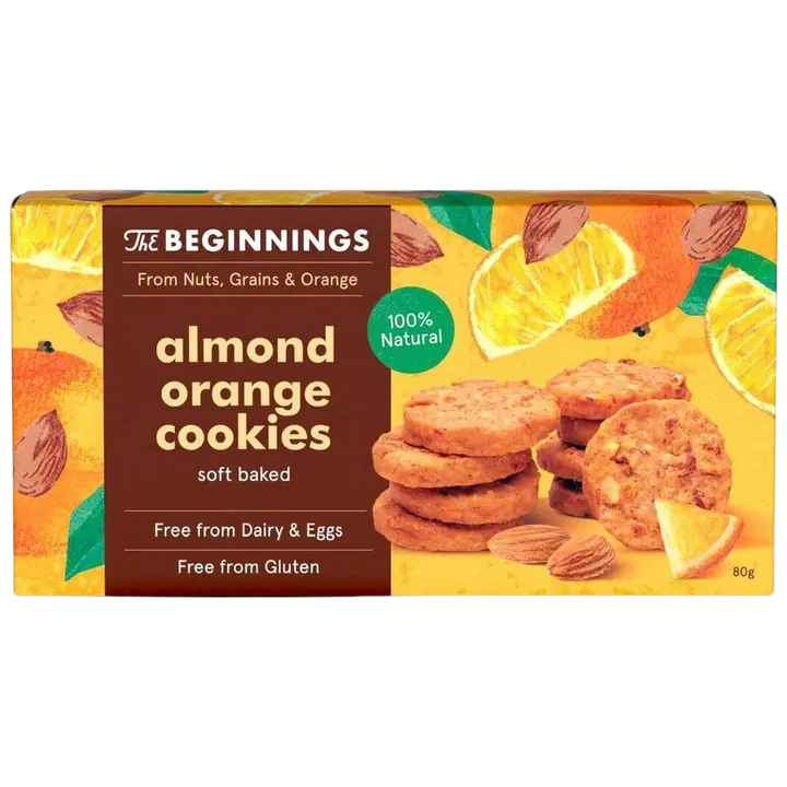 Beginnings vegan mandliküpsised apelsiniga 80g