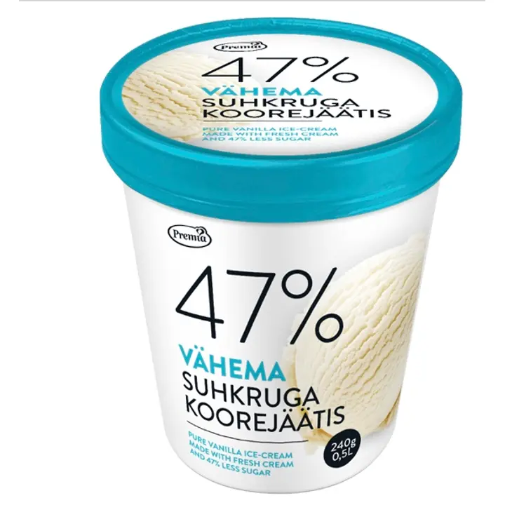 Vähendatud suhkrusisaldusega jäätis, 500 ml