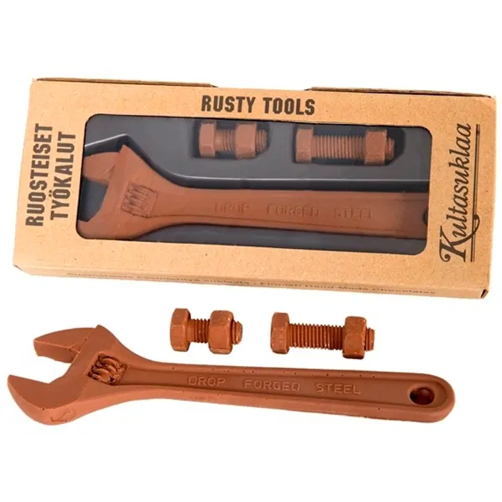 Kultasuklaa Ruosteiset työkalut suklaapakkaus