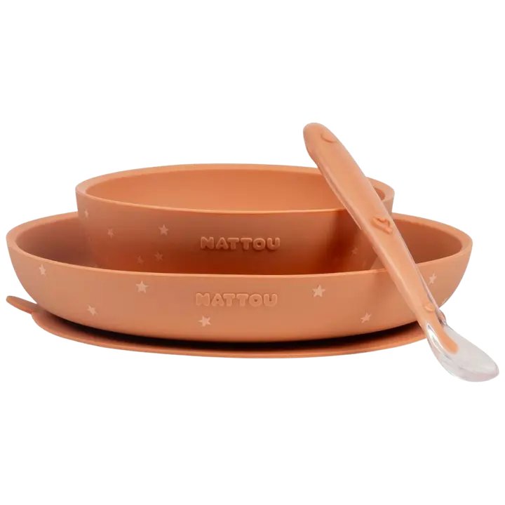 Nattou lasten astiasto 3osaa, terracotta