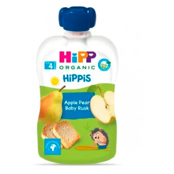 Hipp Hippis õuna-pirnipüree kuivikutega 100 g, öko, alates 4-elukuust