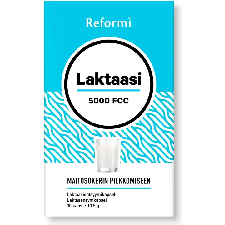 Reformi Laktaasi 5000 FCC laktaasientsyymikapseli 30kaps 13,5g ravintolisä