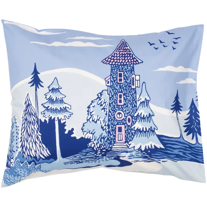 Muumi tyynyliina Kotona viimein 50x60 GOTS