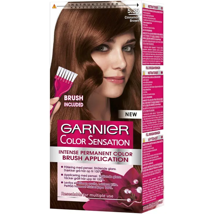 Garnier Color Sensation 5.35 Cinnamon Brown Mahonkinen kullanruskea kestoväri 1kpl