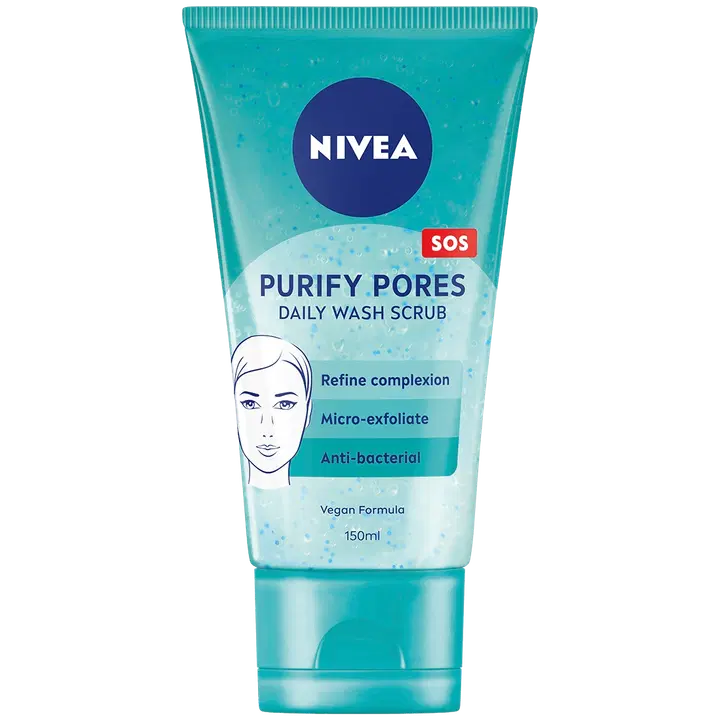 NIVEA 150ml Purify Pores Daily Wash Scrub -puhdistusgeeli