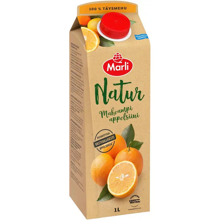 Marli Natur Makeampi appelsiinitäysmehu 100% 1 L