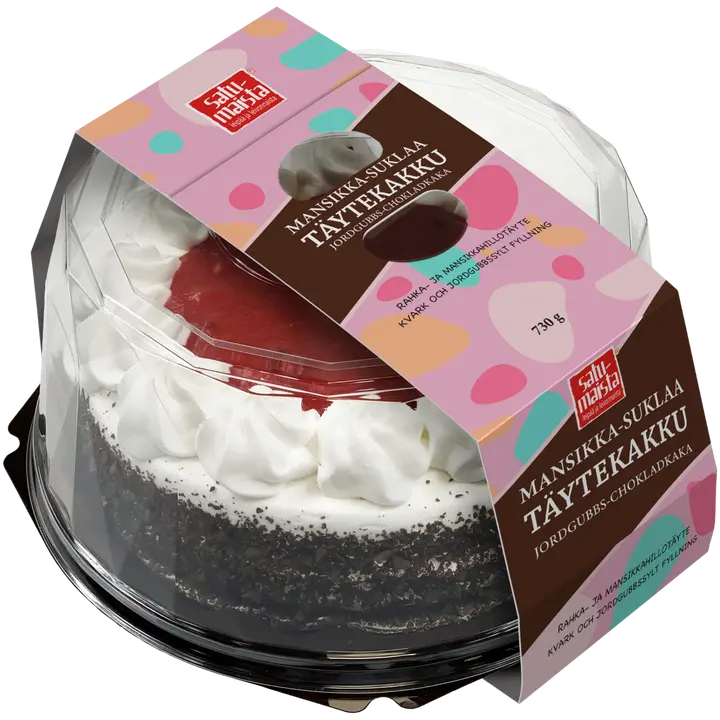 Satumaista 730g Mansikka-suklaa täytekakku