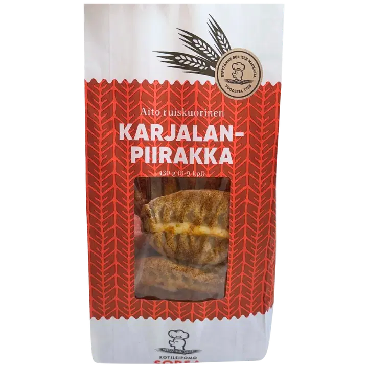 Kotileipomo Sorsa Karjalanpiirakka riisi, 8 - 9 kpl, 430 g
