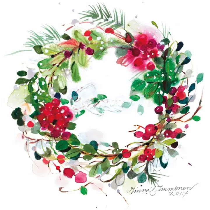 Havi tissue lautasliina Puolukkakranssi 33cm 20kpl