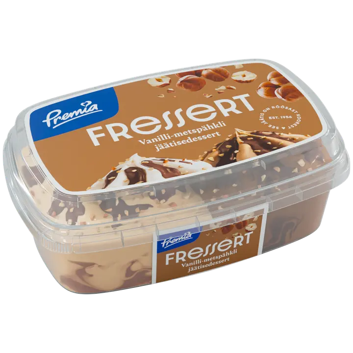 Premia vanilli- ja metspähkli-koorejäätis pählikreemi ja pähklitega 400 g/800 ml