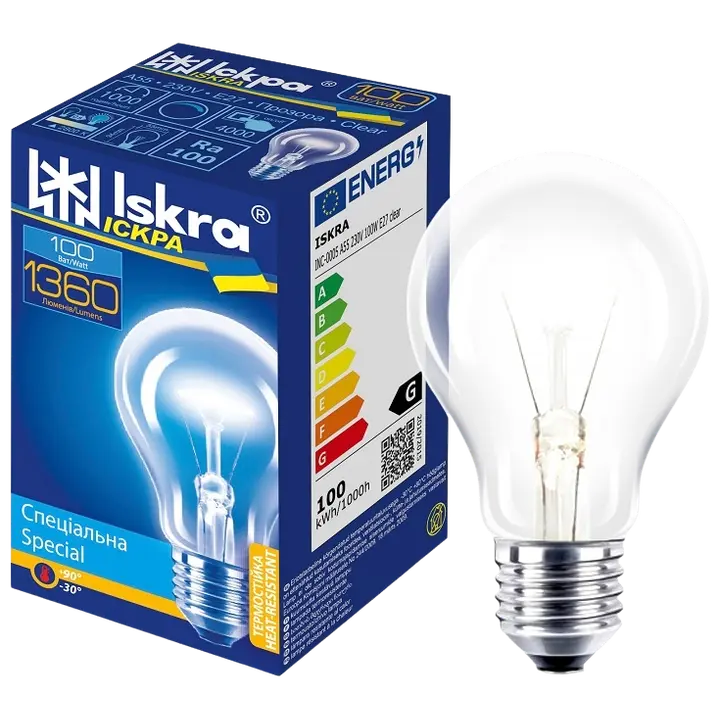 Hõõglamp 100W E27 pall klaar