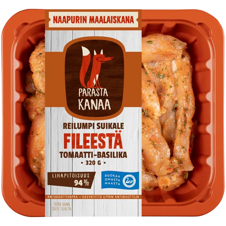 Naapurin Maalaiskanan reilumpi suikale fileestä, tomaatti-basilika 320g