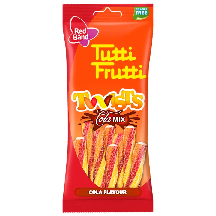 Red Band Tutti Frutti Twists Cola kummikommid 100g