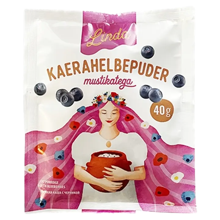 Linda kaerahelbepuder mustikatega 40g