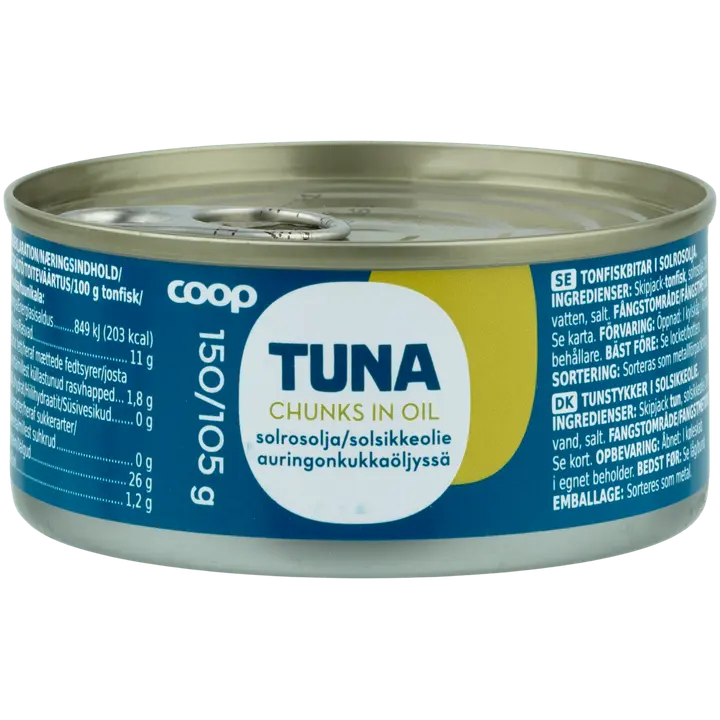 Coop tonnikala paloina auringonkukkaöljyssä 150/105 g