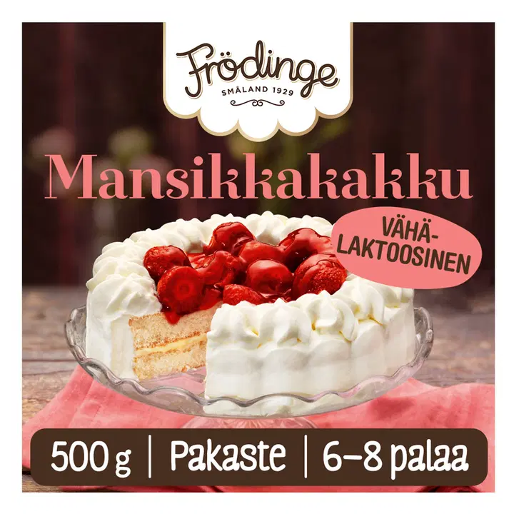 Frödinge laktosfri jordgubbstårta fryst 500g