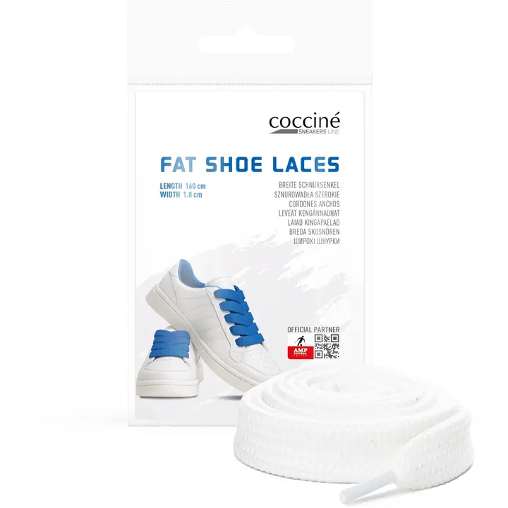 Cocciné fat shoe laces kengännauhat 120 cm white
