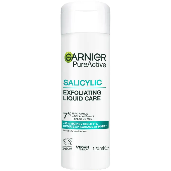Garnier PureActive Salicylic Exfoliating Liquid Care Kasvovesi epäpuhtaalle iholle 120 ml
