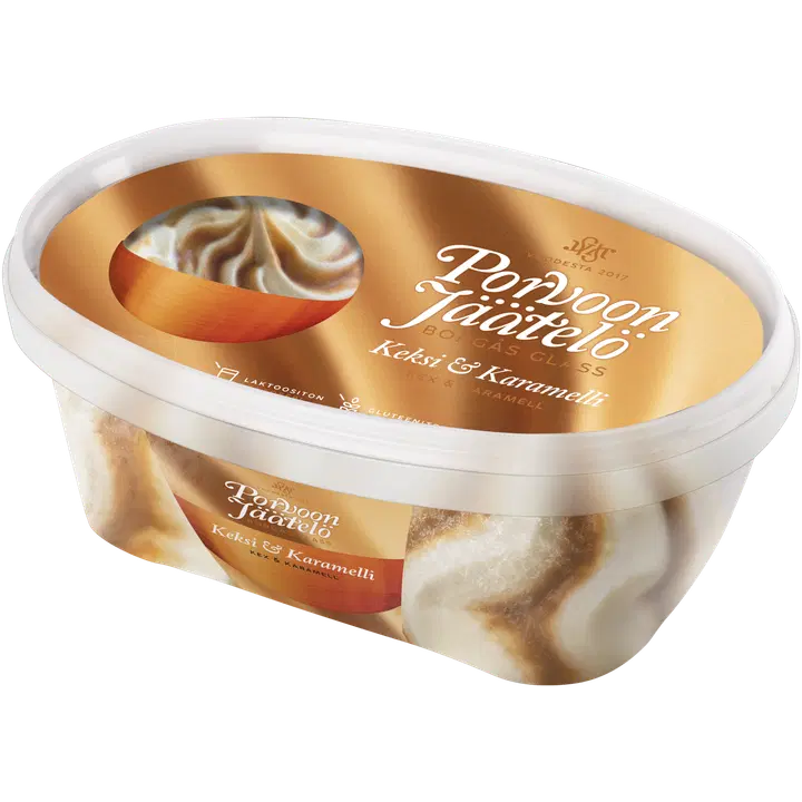 Porvoon Jäätelö Keksi & Karamelli 900ml