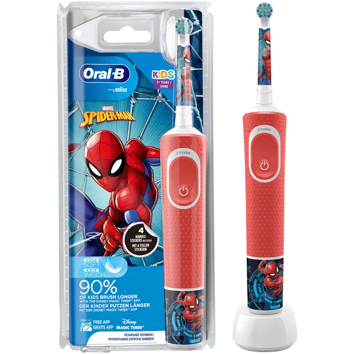 Oral-B Kids Spider-Man -Sähköhammasharja Braun-tekniikalla