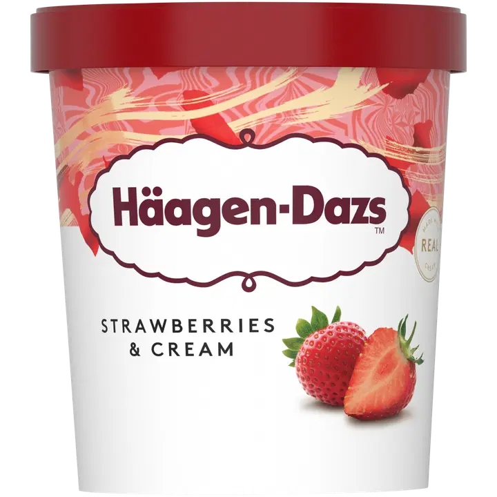 Häagen-Dazs Strawberry & Cream kermajäätelö 460ml/400g