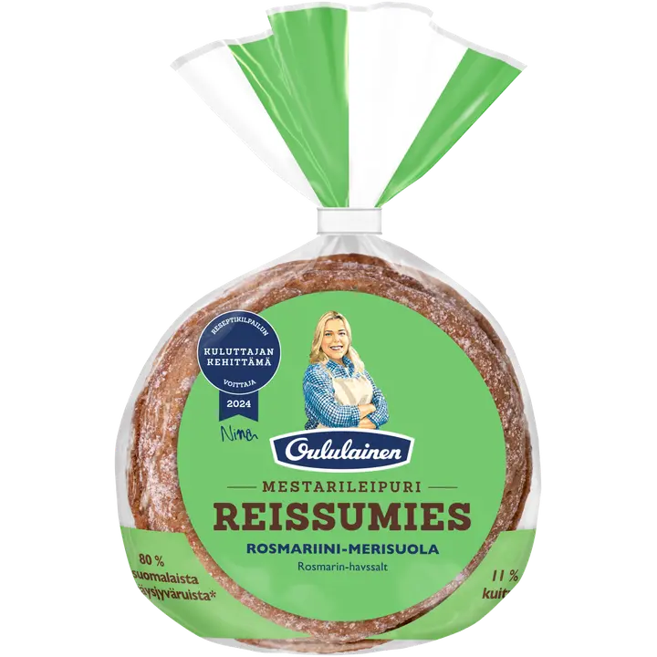 Oululainen Reissumies Mestarileipuri Rosmariini-merisuola 4kpl 235g, ruisleipä