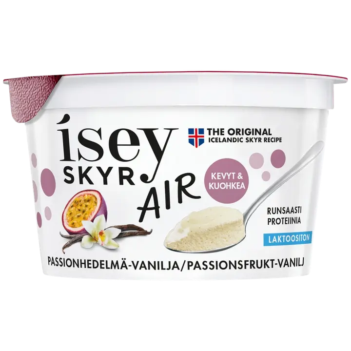 Isey Skyr Air Passionhedelmä-vanilja laktoositon maitovalmiste 125g
