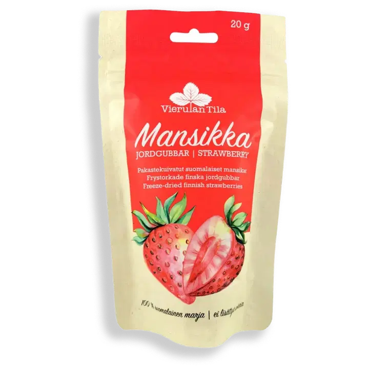 Vierulan tila mansikka pakastekuivattu 20g