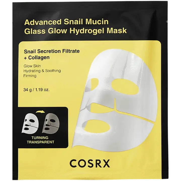 COSRX Advanced Snail Mucin Glass Glow Hydrogel Mask-hydrogeelinaamio 1 pcs
