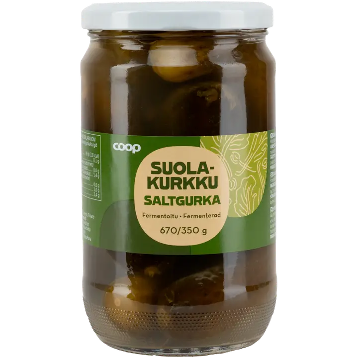 Coop suolakurkku 670/350 g