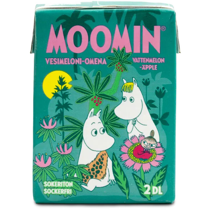 Moomin vesimeloni-omenajuoma sokeriton 2dl