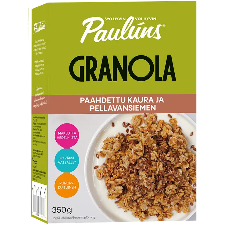 Paulúns paahdettu kaura ja pellavansiemen granola 350g